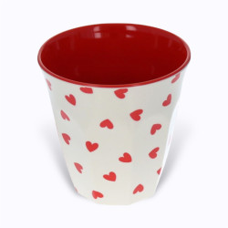 Grand verre cœurs rouges - Le Petit Souk