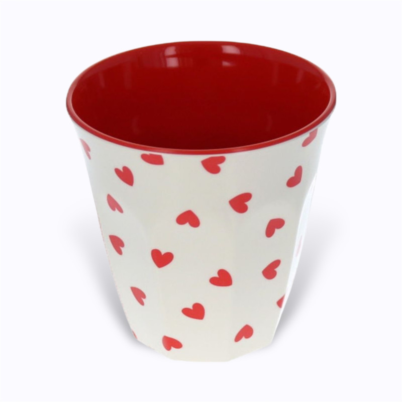 Grand verre cœurs rouges - Le Petit Souk