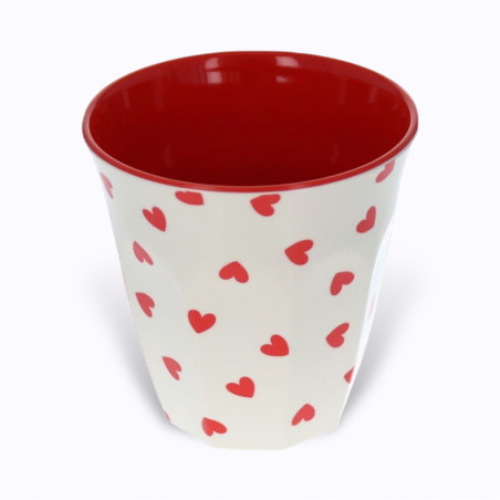 Grand verre cœurs rouges - Le Petit Souk