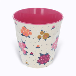 Grand verre fleuri rose - Le Petit Souk