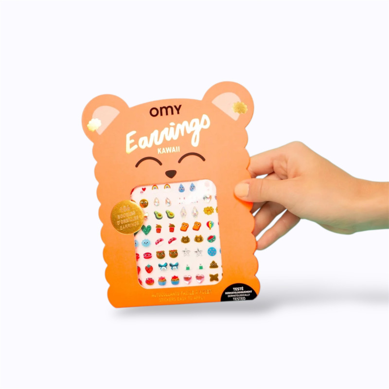 Boucles d'oreilles autocollantes Kawaii