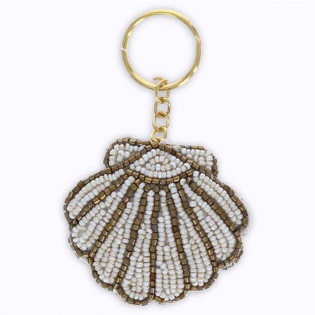 Porte-clés perles coquillage - Le Petit Souk