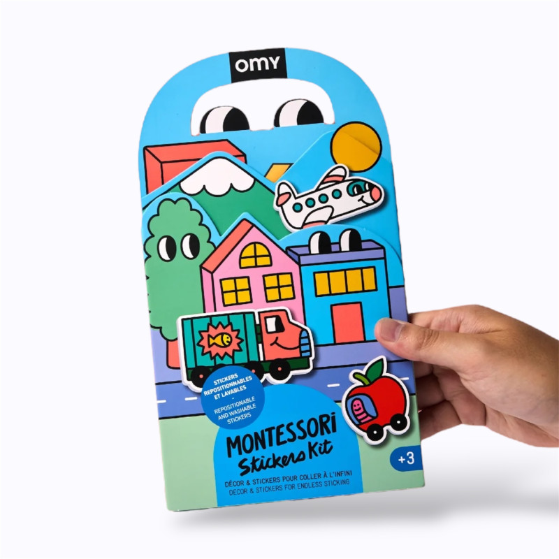 carnet de stickers Montessori Vroom Vroom OMY