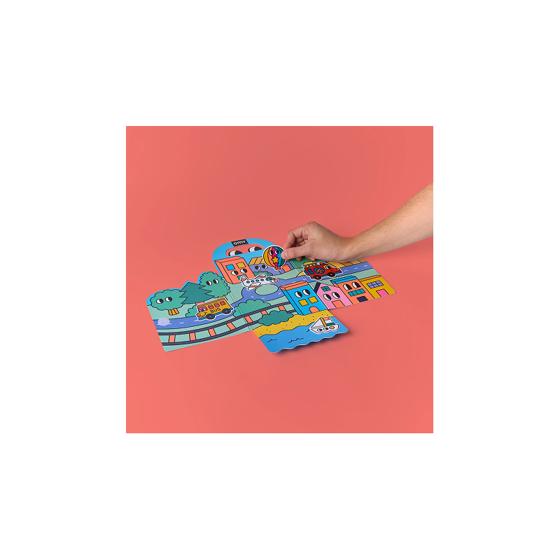 carnet de stickers Montessori Vroom Vroom OMY