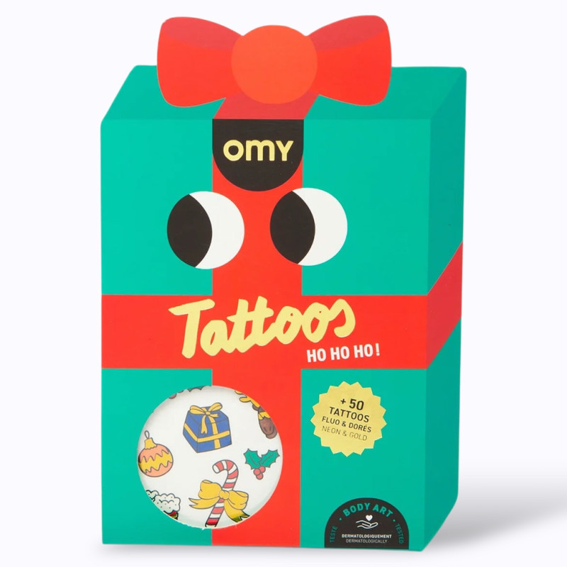 Tatouages temporaires "Ho Ho Ho !" - OMY