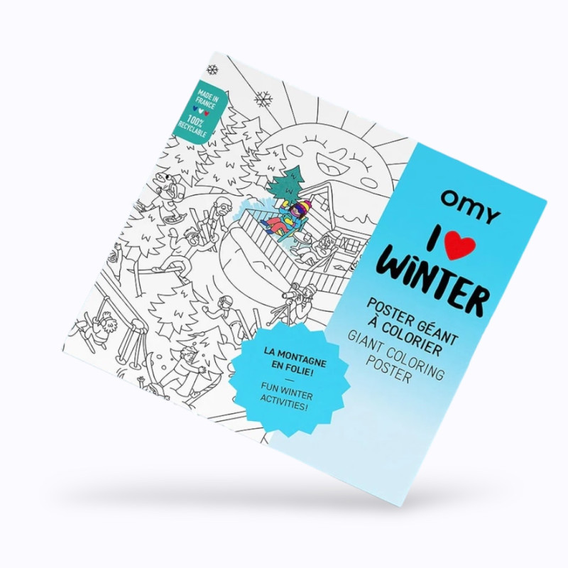 Poster géant à colorier "I love Winter" - OMY
