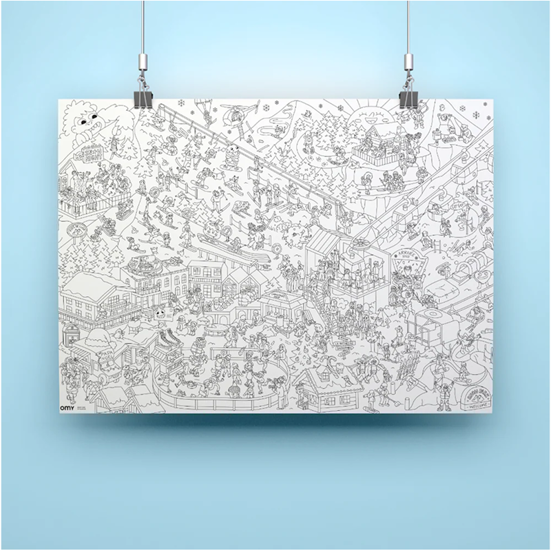 Poster géant à colorier "I love Winter" - OMY