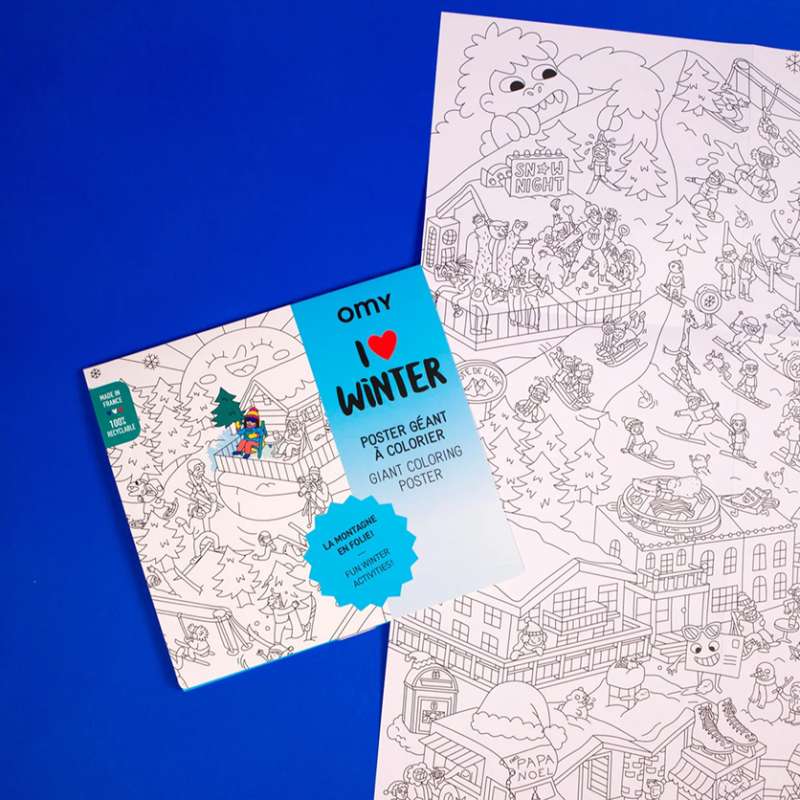 Poster géant à colorier "I love Winter" - OMY