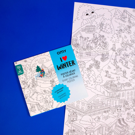 Poster géant à colorier "I love Winter" - OMY Poster géant à colorier "I love Winter" - OMY