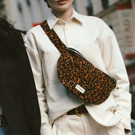Sac banane "Custine" XL Léopard – Rive Droite