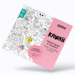 Poster géant à colorier Kawaii OMY sur papier recyclé