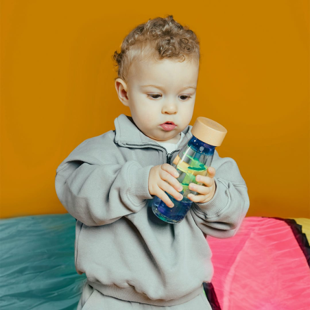Bouteille sensorielle enfant Move Bottle Spiral Blue - Petit Boum