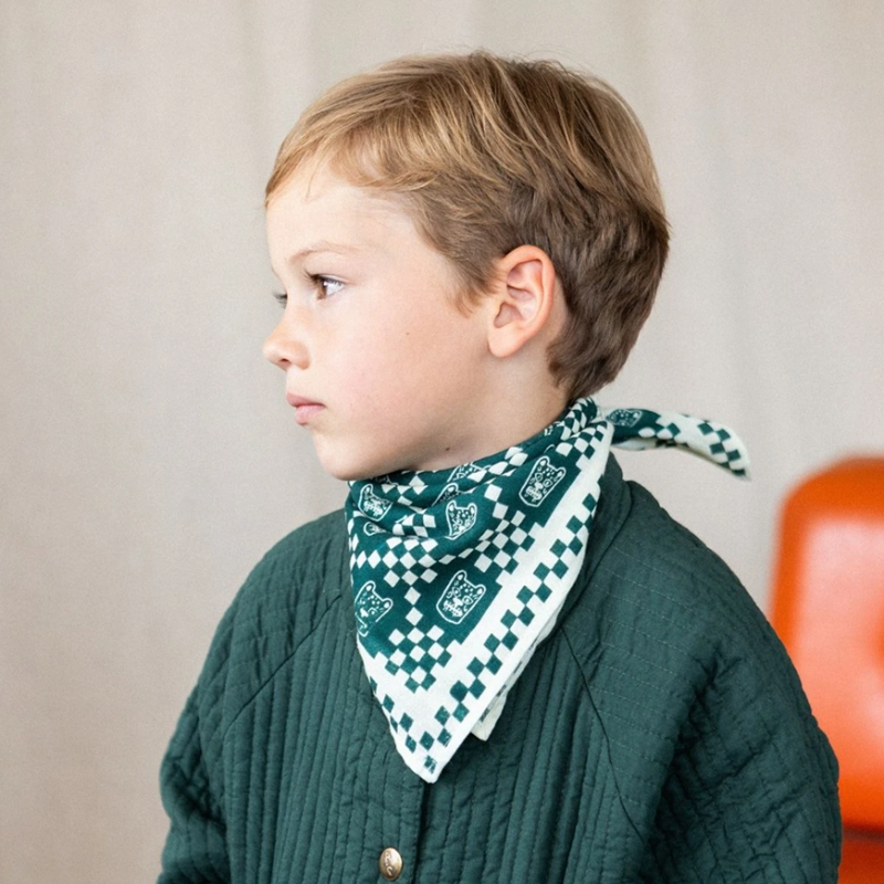 Small Foulard Manika Tigro Apaches coton biologique imprimé à la main