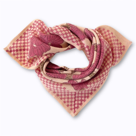 Small Foulard Manika Bloom Macadamia Apaches coton biologique