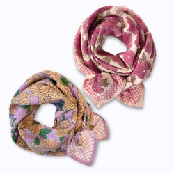 Big Foulard Latika Bloom Apaches coton biologique imprimé floral artisanal