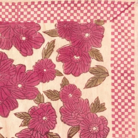 Big Foulard Latika Bloom Apaches coton biologique imprimé floral artisanal