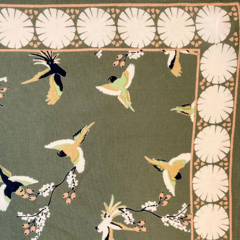 Big Foulard Latika Cerisier Apaches coton bio imprimé floral artisanal