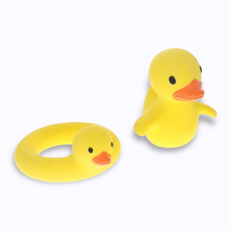 Anneau de dentition canard et sa bouée Le Petit Souk silicone enfant