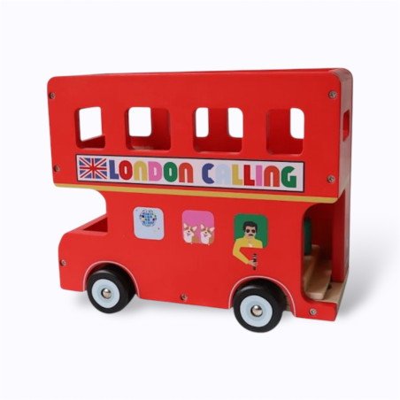 Bus de Londres et ses chanteurs jouet en bois Le Petit Souk pour enfant
