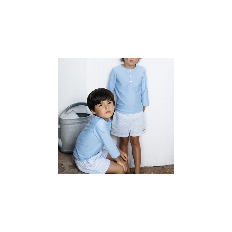 Haut de maillot Jean Les Petits Dorés bleu ciel pour enfants