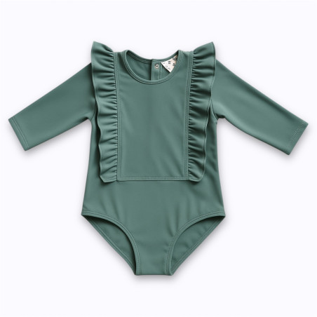 Body anti-UV à volants Les Petits Dorés disponible en Leone, Navy et Chloé