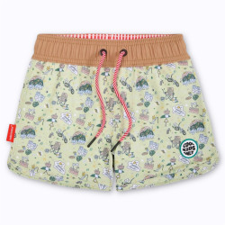 Short de bain Mountain Ride Hello Hossy vert anti-UV pour enfants