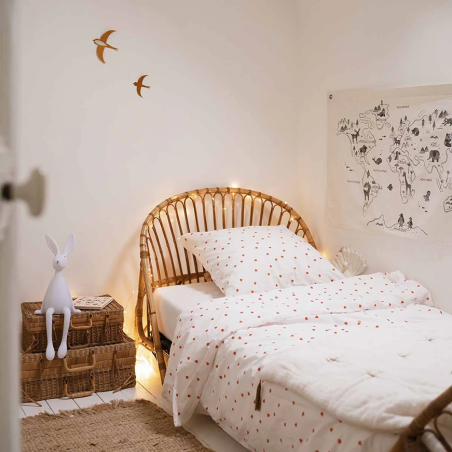 Veilleuse lapin Joseph Rose In April en vinyle doux avec lumière LED sécurisée