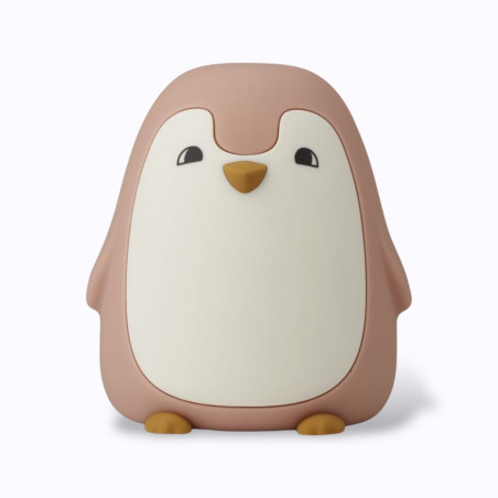 Veilleuse pingouin Dark Rose Liewood en silicone rechargeable pour enfants