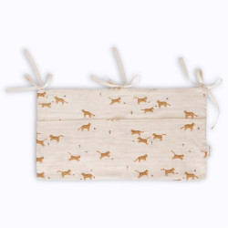 Organisateur de lit de bébé Savannah Main Sauvage en coton biologique avec poches de rangement