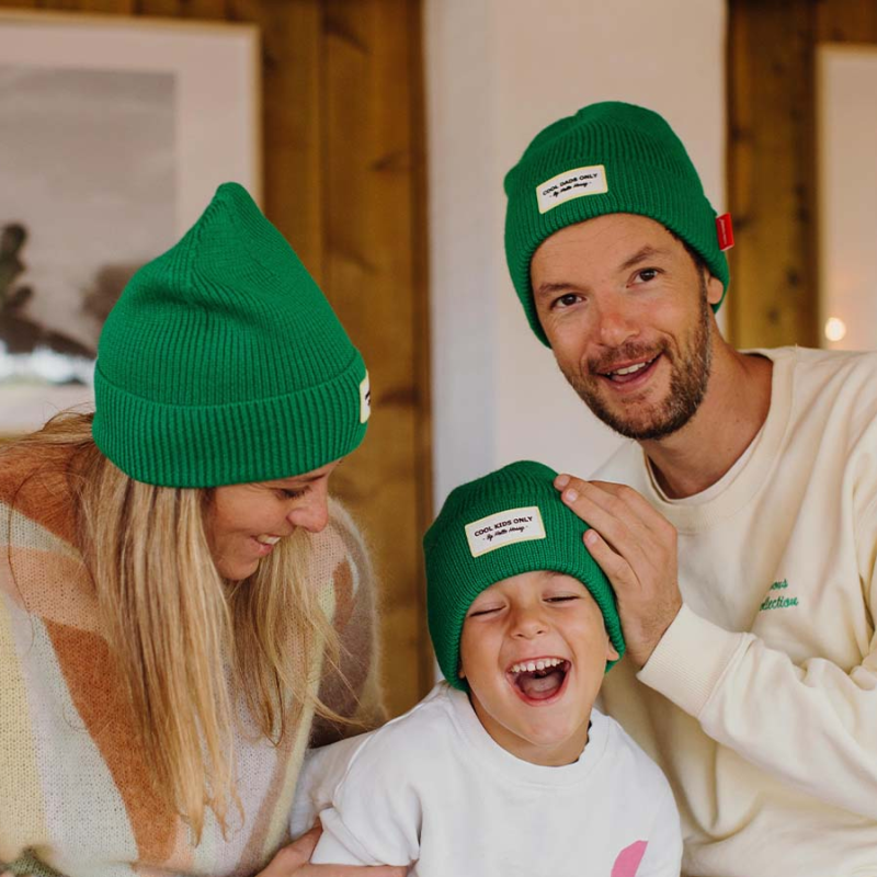 Bonnet enfant Pop Croco Hello Hossy vert en coton bio