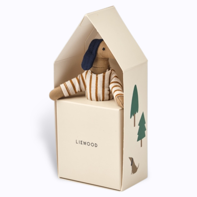 Mini poupée Daniel le chien Liewood en coton bio tricoté