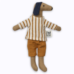 Mini poupée Daniel le chien Liewood en coton bio tricoté