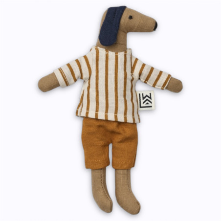 Mini poupée Daniel le chien Liewood en coton bio tricoté