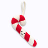 Peluche à accrocher sucre d’orge Jellycat rouge et blanche avec boucle dorée