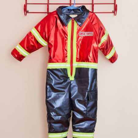 Déguisement combinaison pompier Le Petit Souk rouge pour enfants