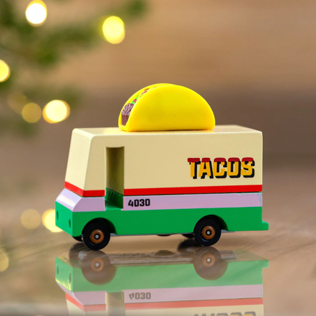 Taco Van en bois Candylab jaune design rétro pour enfants