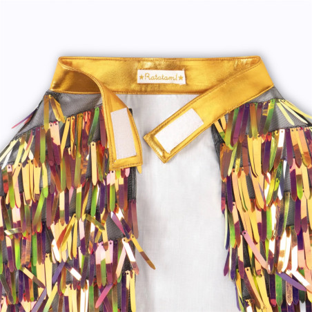 Cape holographique à franges or Ratatam déguisement enfant brillant