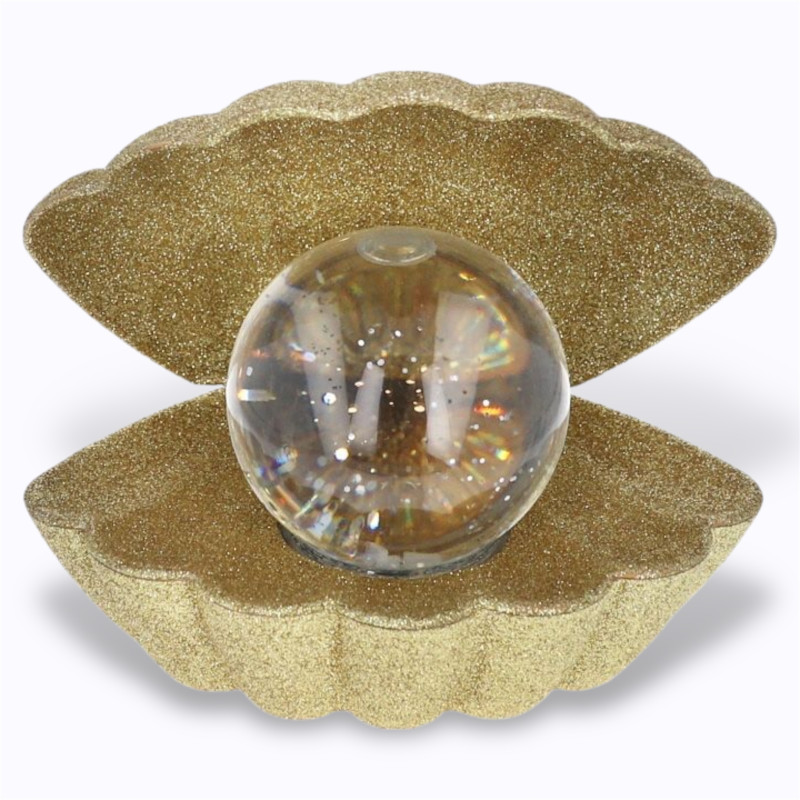 Lampe coquillage à paillettes dorées Le Petit Souk lumineuse et décorative