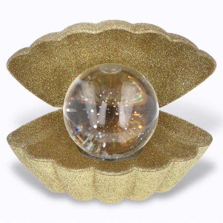 Lampe coquillage à paillettes dorées Le Petit Souk lumineuse et décorative