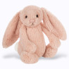 Peluche Lapin Bashful Blush Medium Jellycat d'un rose pâle