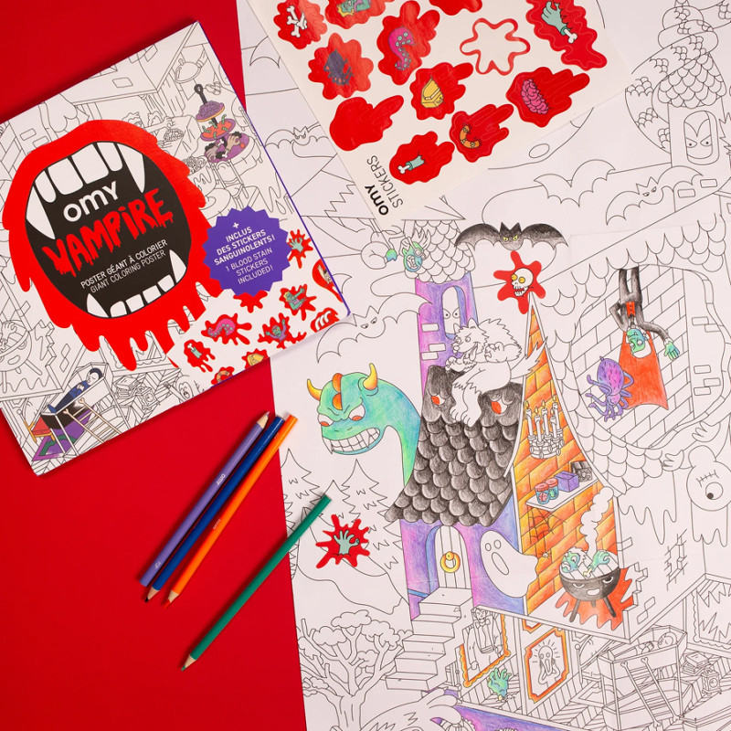 Poster géant à colorier vampire - OMY