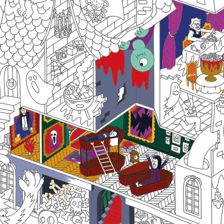 Poster géant à colorier vampire - OMY