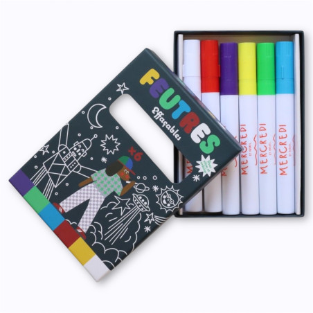 Boîte de 6 feutres effaçables - Le Petit Souk