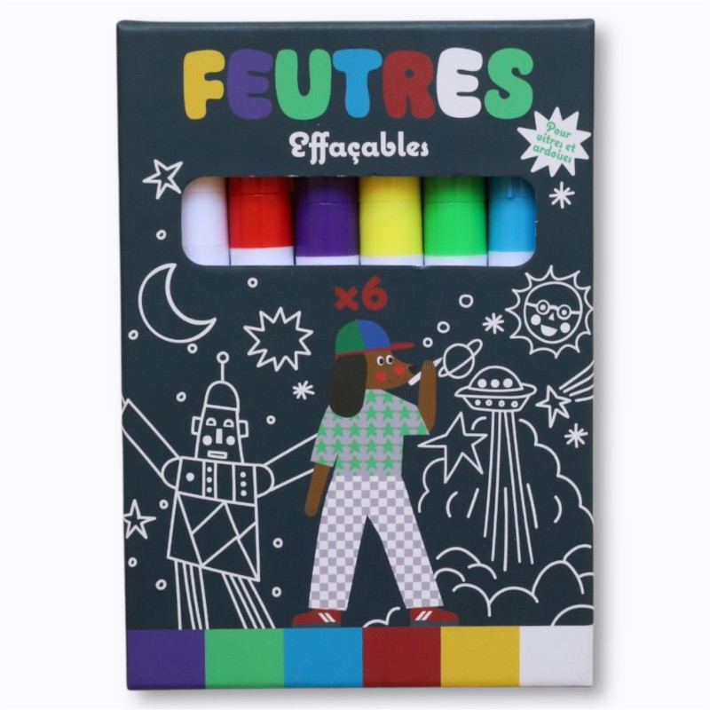 Boîte de 6 feutres effaçables - Le Petit Souk