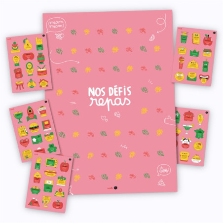 Poster à sticker Nos défis repas - Poppik x Minus