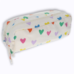 Trousse double zip multicœurs - Le Petit Souk