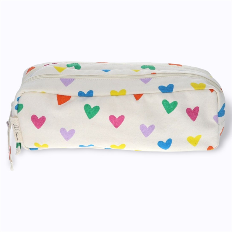 Trousse double zip multicœurs - Le Petit Souk