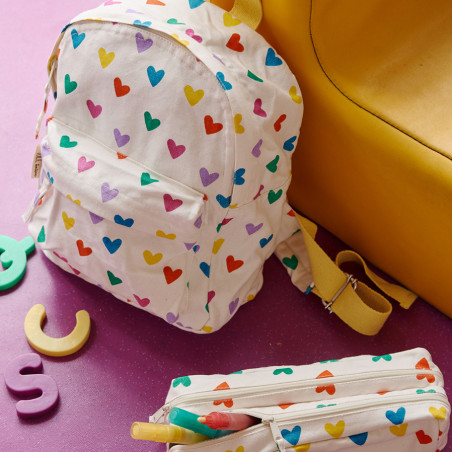 Trousse double zip multicœurs - Le Petit Souk