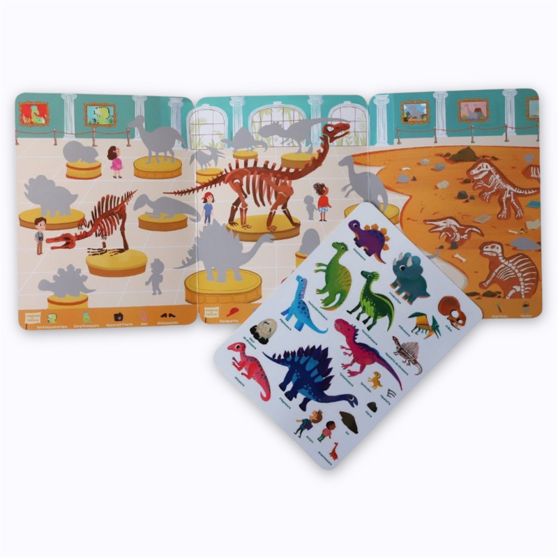 Livre stickers repositionnables Le musée des dinosaures - Le Petit Souk