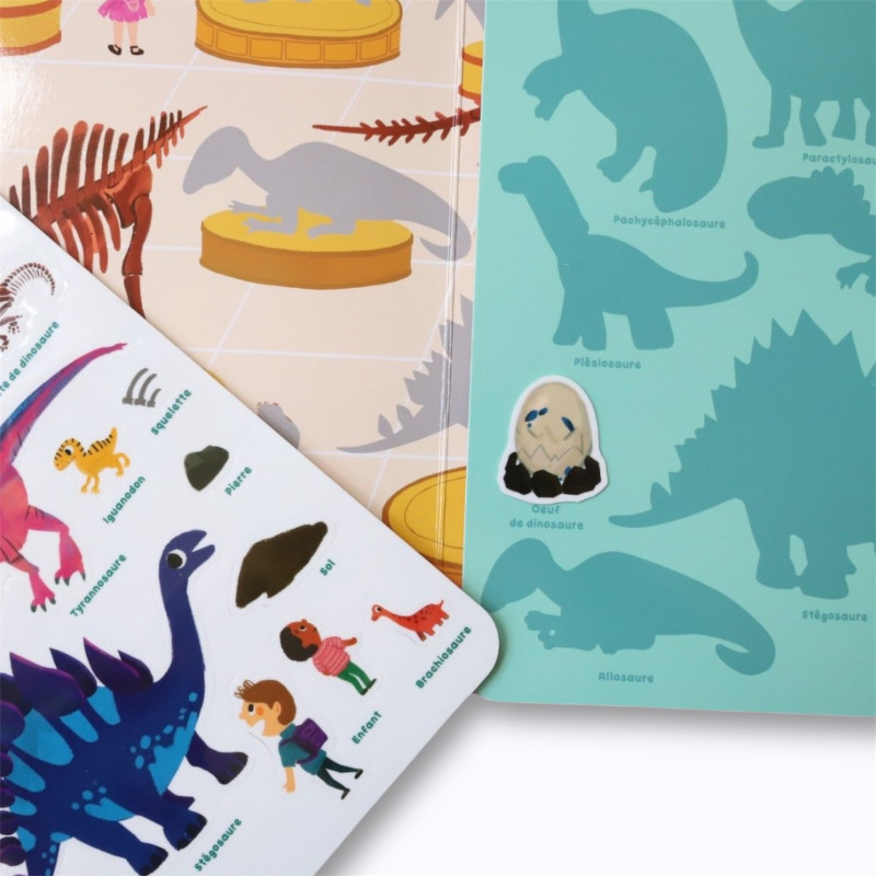Livre stickers repositionnables Le musée des dinosaures - Le Petit Souk